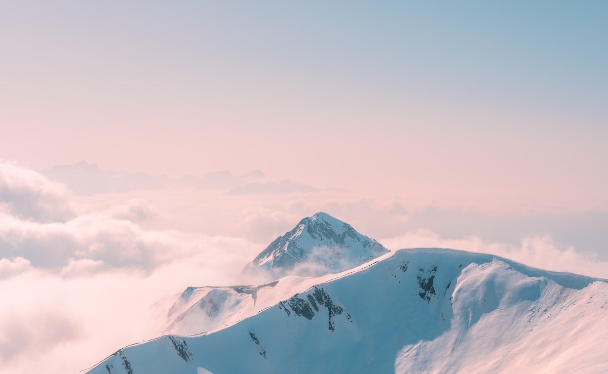 wide shot of winter landscape.