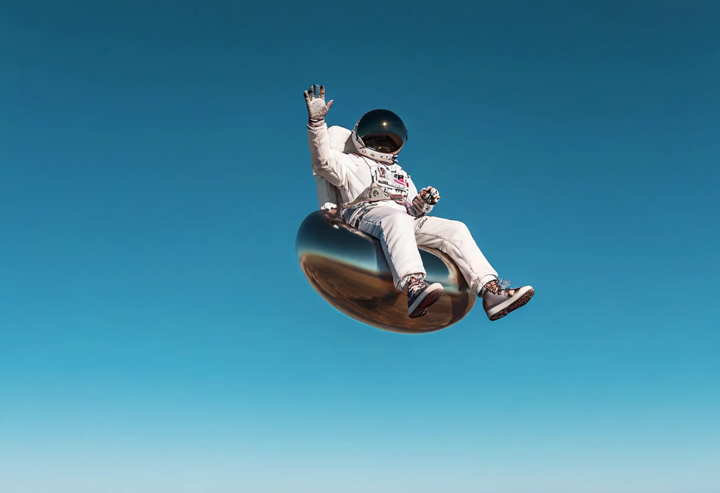AI generated image of a futuristic astronaut.