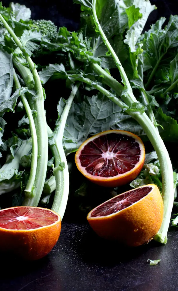 broccolini and blood oranges.