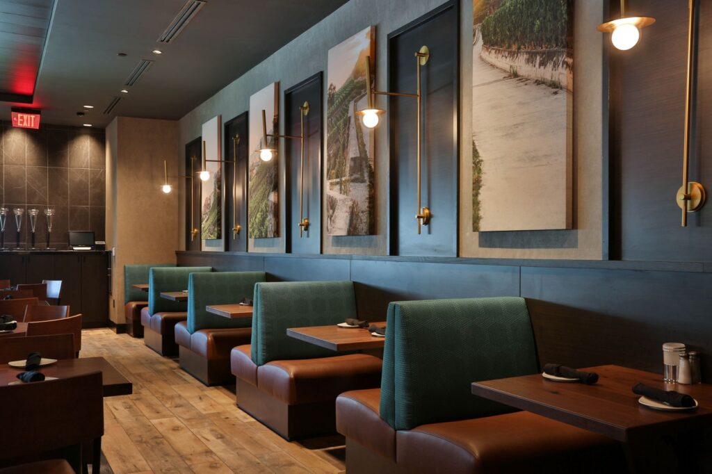 An interior of a restaurant photographed by Rachel Collet.