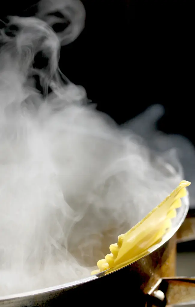 boiling water steam.