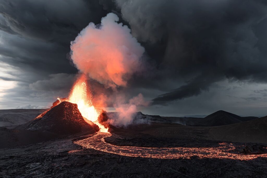 An image of a volcano in Iceland, photographed by Jeroen Van Nieuwenhove.