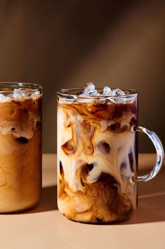 An image of some iced coffee-based beverages photographed by Rachel Korinek.