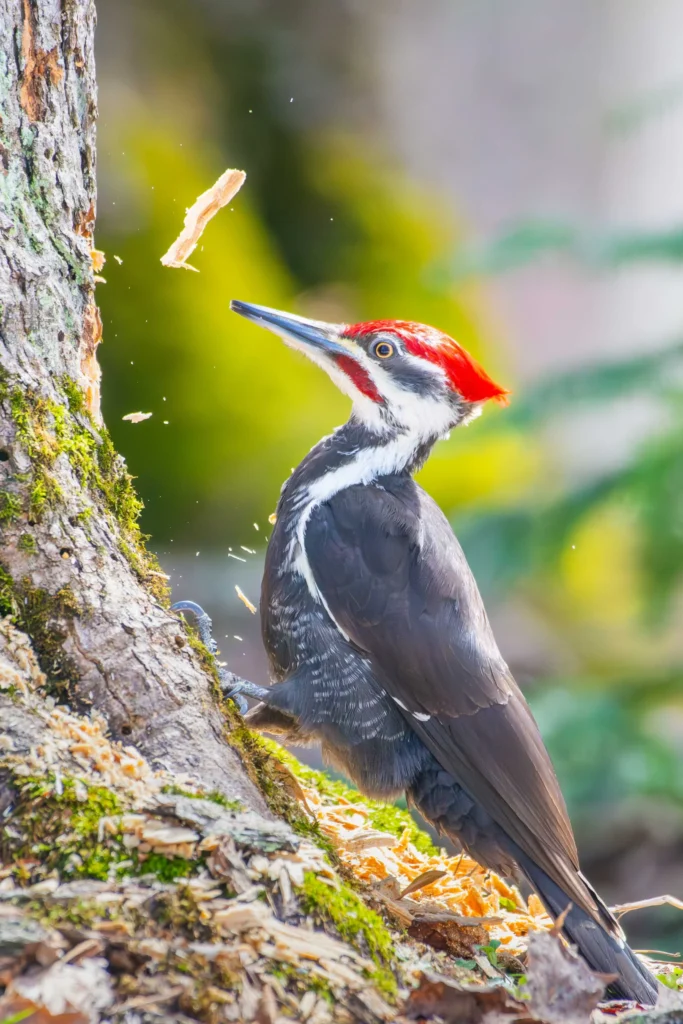 An image of a pileated woodpecker by Caleb Holdsworth.