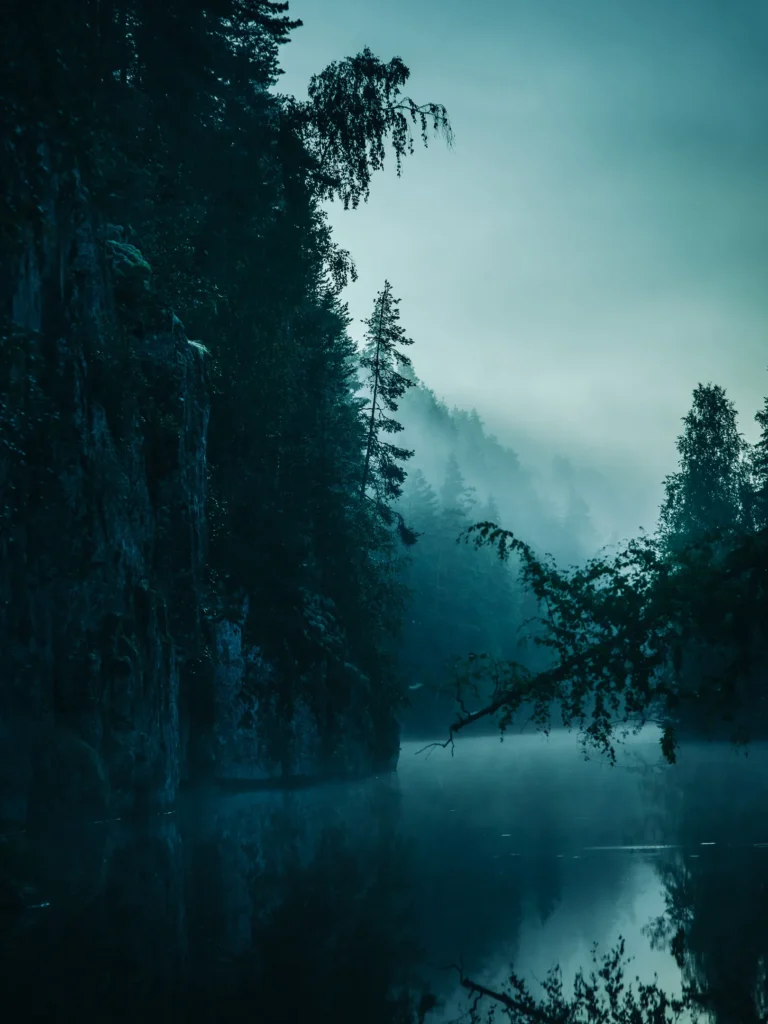 A foggy image of a river by Kasper Rajasuo.