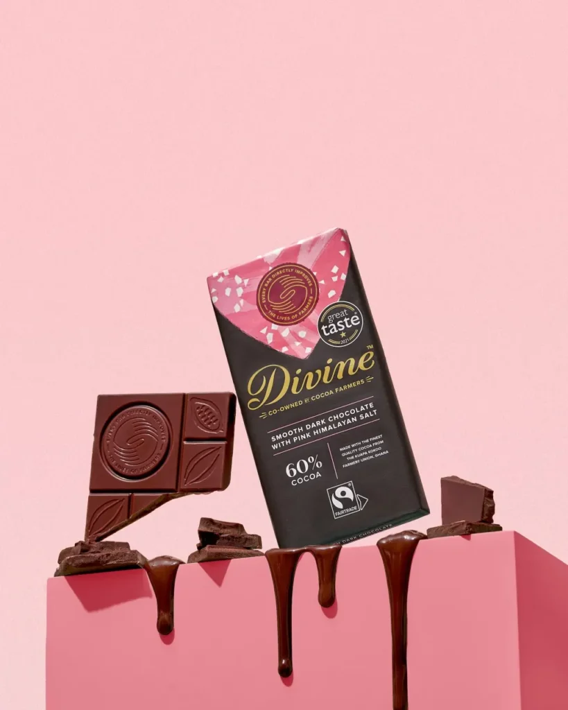 A photo of a chocolate bar for a product shoot by Shelly Waldman.