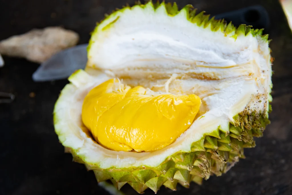A close up photo of some Durian fruit by Ian Poh Jin Tze.