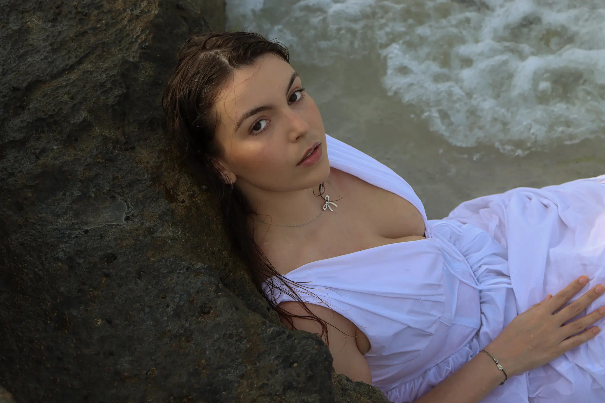 A relaxed portrait created through gentle direction, with natural posture and a soft expression.