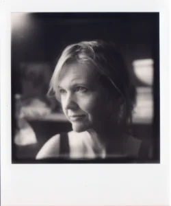 A scan of a polaroid image with a model in B&W by Alin Tolea.