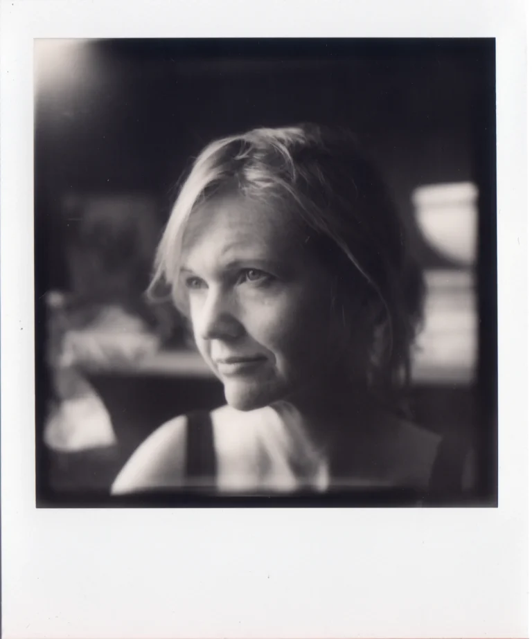 A scan of a polaroid image with a model in B&W by Alin Tolea.