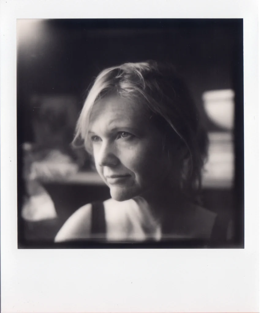A scan of a polaroid image with a model in B&W by Alin Tolea.