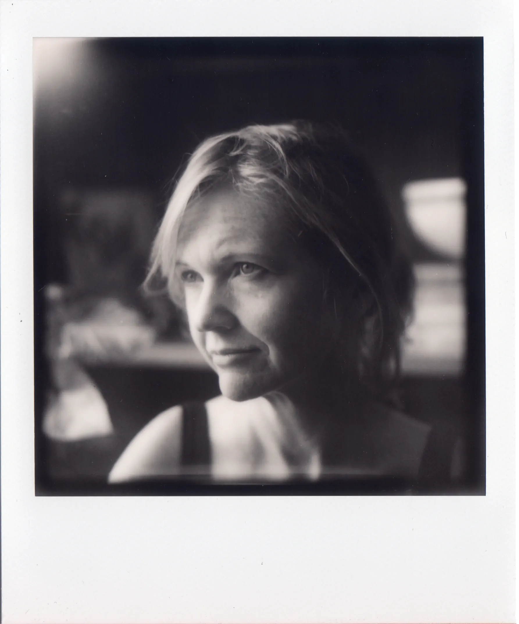 A scan of a polaroid image with a model in B&W by Alin Tolea.