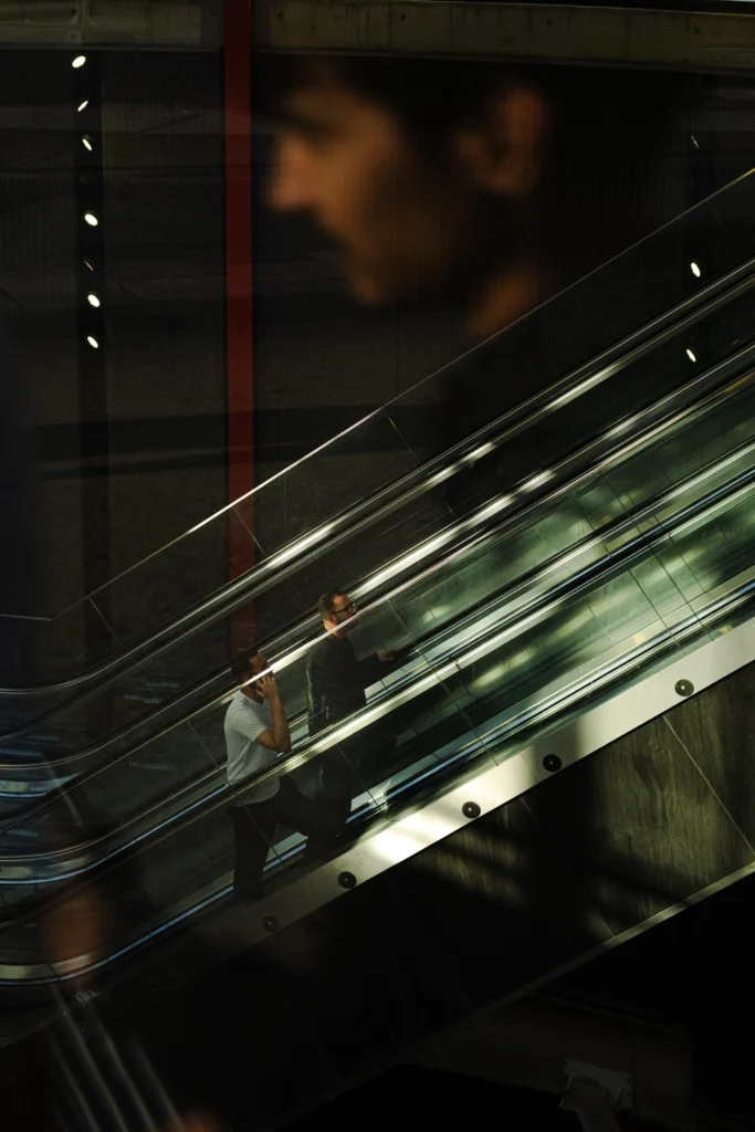 An abstract street photo of an escalator by Frederic Paulussen.