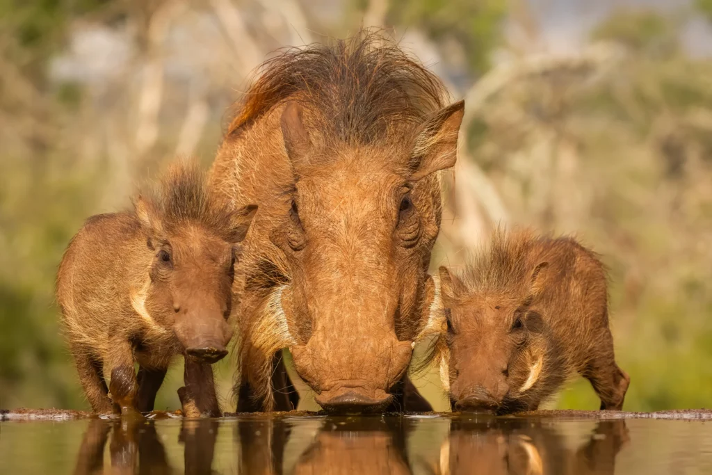 A photograph of a warthog family by Carolien Hoek.