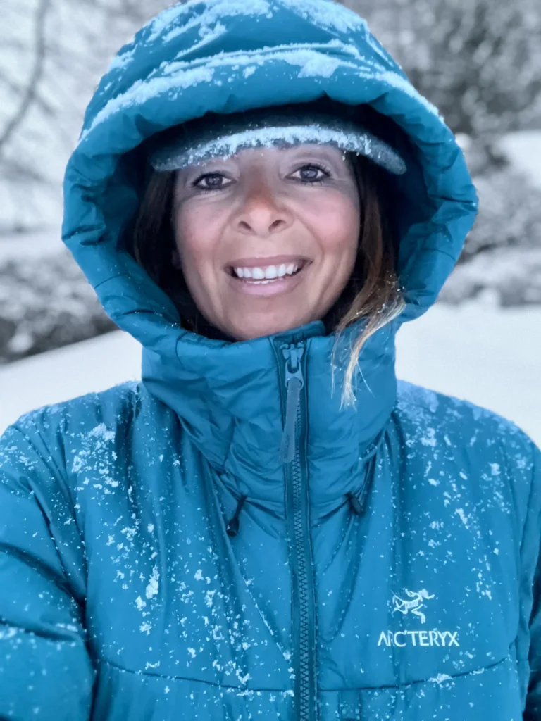 A portrait of photographer guide Alexandra Nemeth in the winter.